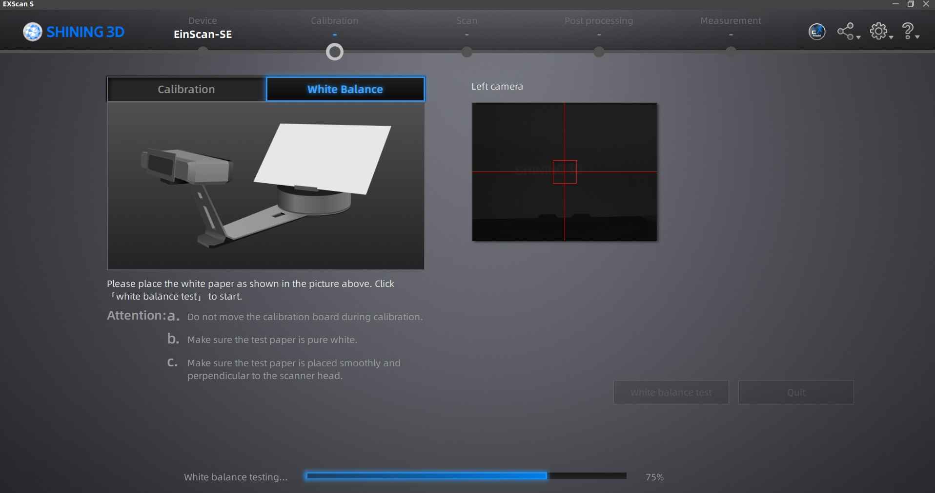White balance calibration